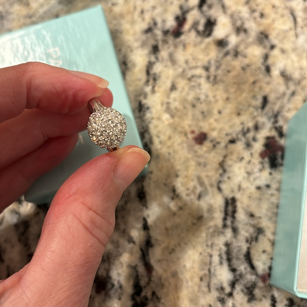 Park Lane Retired Silvertone  CZ sphere ring size 6 - Picture 5 of 7